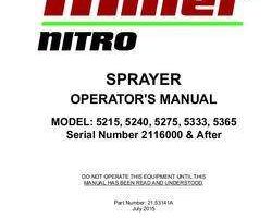 Operator's Manual for New Holland Sprayers model Nitro 5240