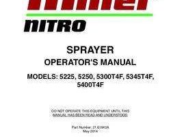 Operator's Manual for New Holland Sprayers model Nitro 5345T4F