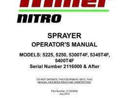 Operator's Manual for New Holland Sprayers model Nitro 5250