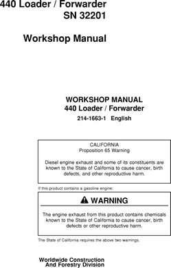 Timberjack Series model 440 Forwarders Service Repair Technical Manual