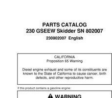 Parts Catalogs for Timberjack model 230 Gseew Skidders