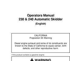 Operators Manuals for Timberjack D Series model 240d Skidders