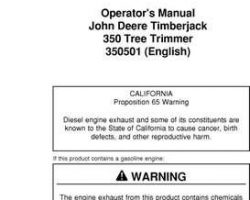 Operators Manuals for Timberjack Series model 350 Skidders
