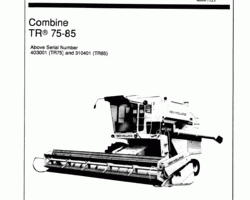 Service Manual for New Holland Combine model TR85