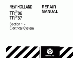Electrical Wiring Diagram Manual for New Holland Combine model TR86