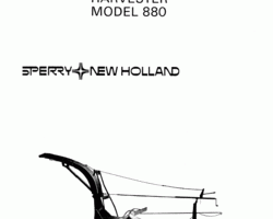 Service Manual for New Holland Harvesting equipment model 880