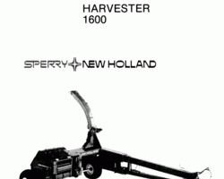 Service Manual for New Holland Harvesting equipment model 1600