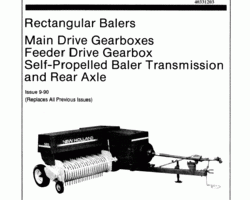 Service Manual for New Holland Balers model 269 Gearboxes Transmission Rear Axle
