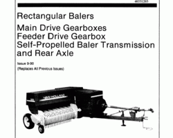 Service Manual for New Holland Balers model 278 Gearboxes Transmission Rear Axle