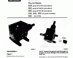 Service Manual for New Holland Balers 848 853 855 630 640 650 660 Gearboxes