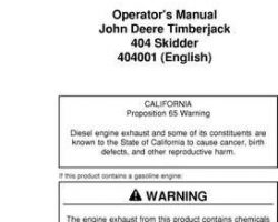 Operators Handbook for Timberjack Series model 404 Skidders