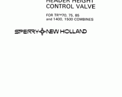 Service Manual for New Holland Combine model TR75