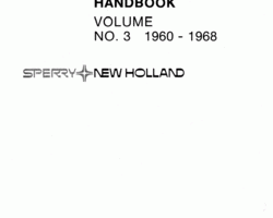 New Holland Balers model 455 Serviceman's Trouble Shooting Handbook Volume 3