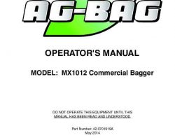 Operator's Manual for New Holland Sprayers model MX1012
