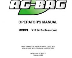 Operator's Manual for New Holland Sprayers model X1114