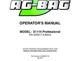 Operator's Manual for New Holland Sprayers model X1114