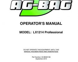 Operator's Manual for New Holland Sprayers model LX1214