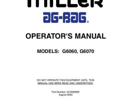 Operator's Manual for New Holland Sprayers model G6060