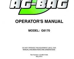 Operator's Manual for New Holland Sprayers model G6170