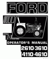 Operator's Manual for FORD Tractors model 4110