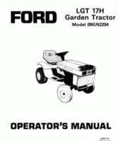 Operator's Manual for FORD Tractors model H