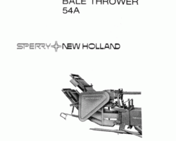 Operator's Manual for New Holland Balers model 54A