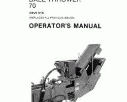 Operator's Manual for New Holland Balers model 70