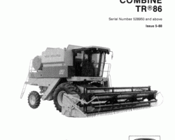 Operator's Manual for New Holland Combine model TR86