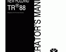 Operator's Manual for New Holland Combine model TR88