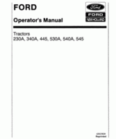 Operator's Manual for FORD Tractors model 530A