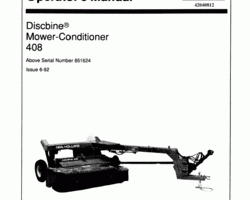 Operator's Manual for New Holland Combine model 408