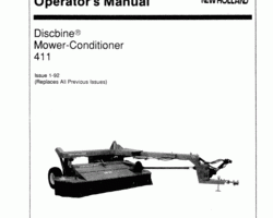 Operator's Manual for New Holland Combine model 411