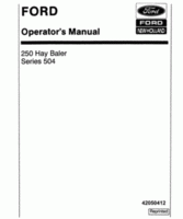 Operator's Manual for FORD Balers model 504