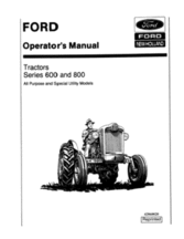 Operator's Manual for FORD Tractors model 600