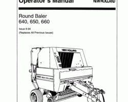 Operator's Manual for New Holland Balers model 640