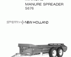 Operator's Manual for New Holland Spreaders model S676