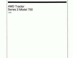 Operator's Manual for New Holland Tractors model 700