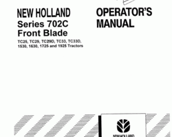 Operator's Manual for New Holland Tractors model TC25
