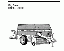 Operator's Manual for New Holland Balers model D800