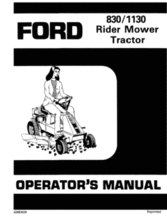 Operator's Manual for FORD Tractors model 830