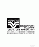 Operator's Manual for FORD Tractors model 855