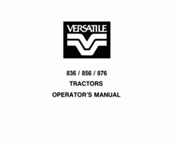 Operator's Manual for New Holland Tractors model 856