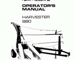 Operator's Manual for New Holland Harvesting equipment model 880