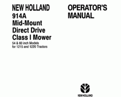 Operator's Manual for New Holland Tractors model 1215