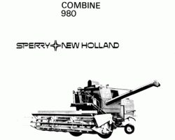 Operator's Manual for New Holland Combine model 980