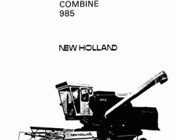 Operator's Manual for New Holland Combine model 985