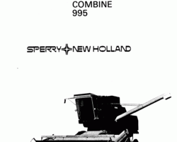 Operator's Manual for New Holland Combine model 995