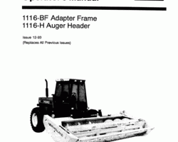 Operator's Manual for New Holland Tractors model 1116BF