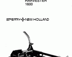 Operator's Manual for New Holland Harvesting equipment model 1600