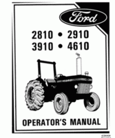 Operator's Manual for FORD Tractors model 3910